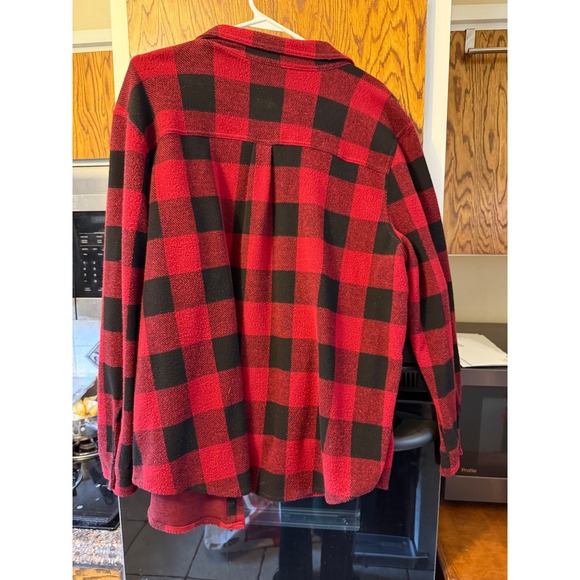 Cozy Button Down Flannel Shirt Red Black Buffalo Plaid Warm Loungewear Top XL - Picture 4 of 4